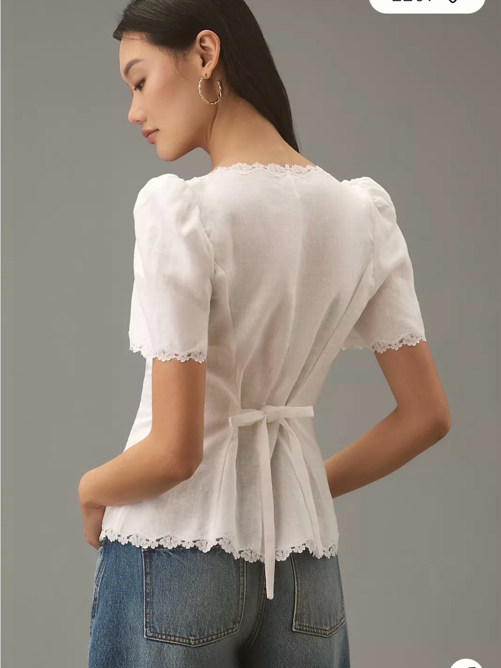 Reformation Annabella White Linen Top - Picture 2 of 6
